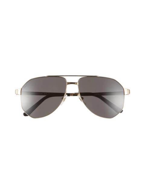 Cartier 60mm Polarized Pilot Sunglasses