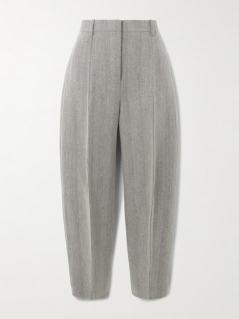 Loro Piana Dan Cropped Linen, Wool And Cashmere-blend Tapered Pants