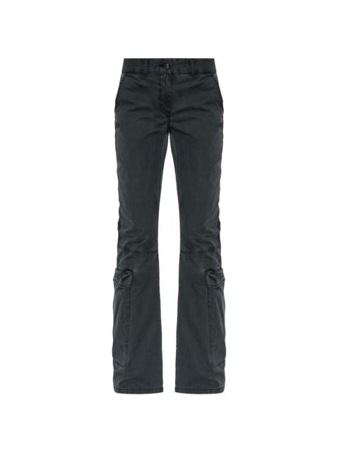 low-rise cotton flared trousers