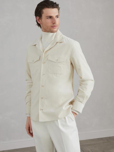 Cotton corduroy overshirt with camp collar and chest pockets
