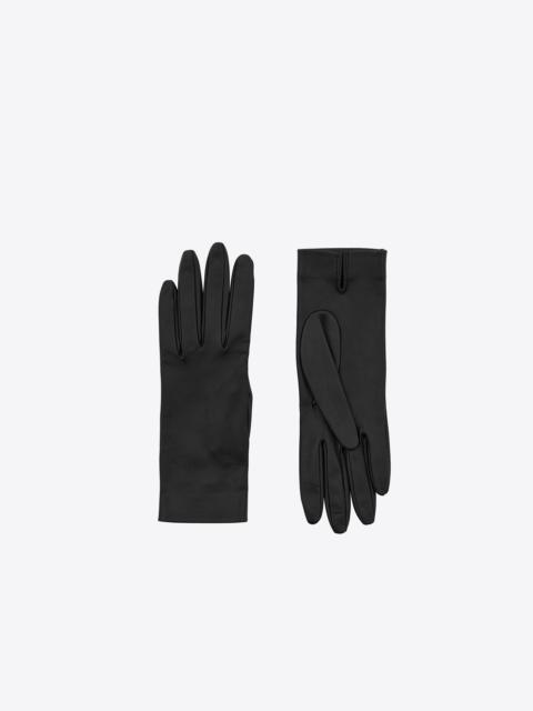 short gloves in leather