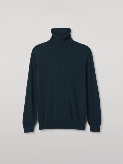 Johnstons of Elgin Beatrice Funnel Neck Green Superfine Cashmere Jumper