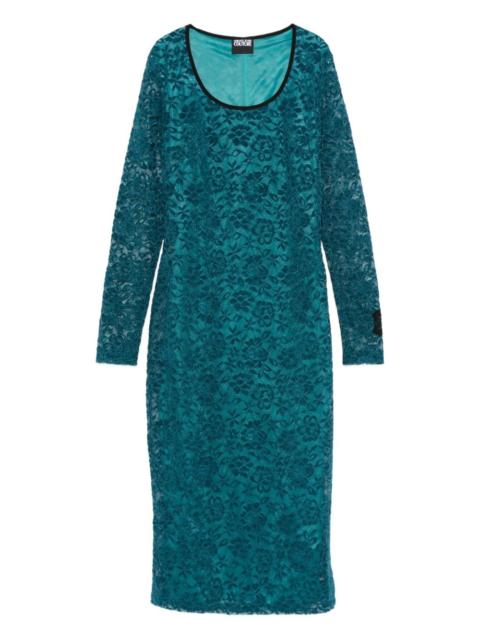 VERSACE JEANS COUTURE floral lace long-sleeve midi dress