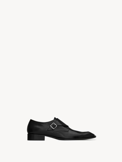 SAINT LAURENT CONNOR MONK STRAPS IN GLAZED LEATHER