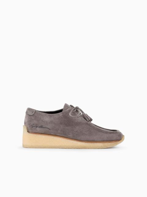 GIORGIO ARMANI Silk velour lace-ups
