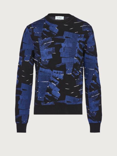 FERRAGAMO PALME PRINT SWEATER