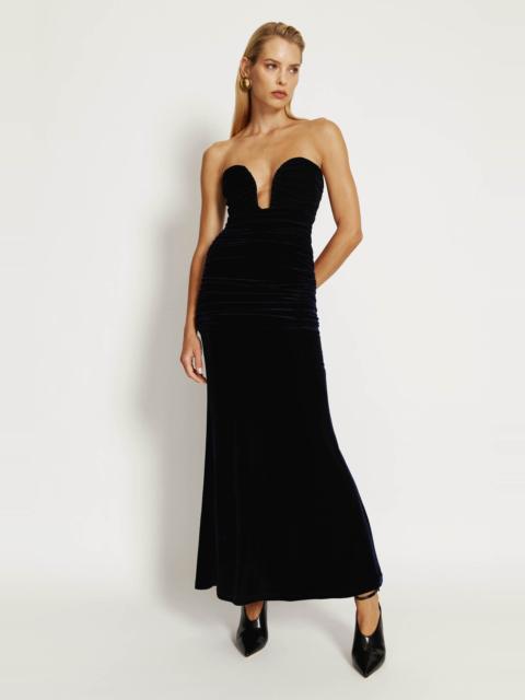 BARDOT Elvira Velvet Maxi Dress In Navy