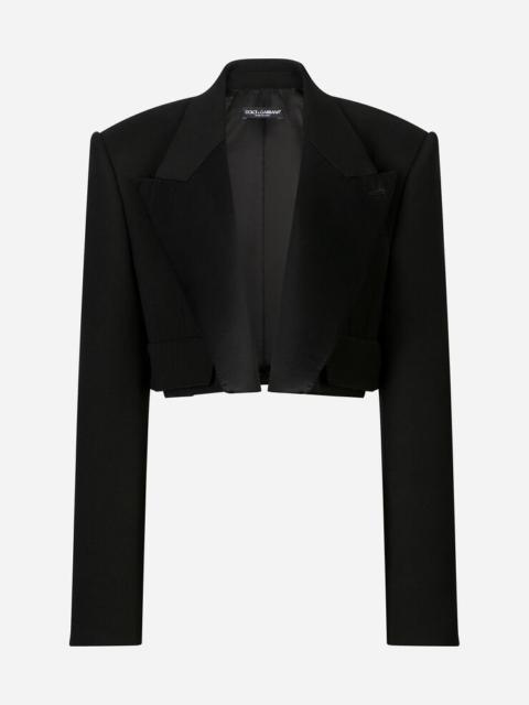 Dolce & Gabbana Short double wool tuxedo jacket