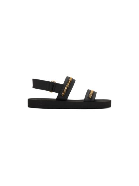 Giuseppe Zanotti Black Zip Sandals