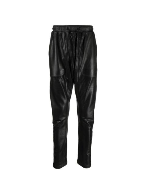 straight-leg leather-look trousers
