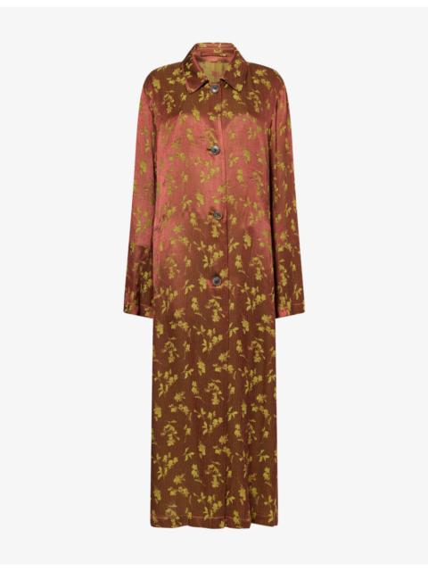Dries Van Noten Raltonel Floral Satin-Jacquard Coat