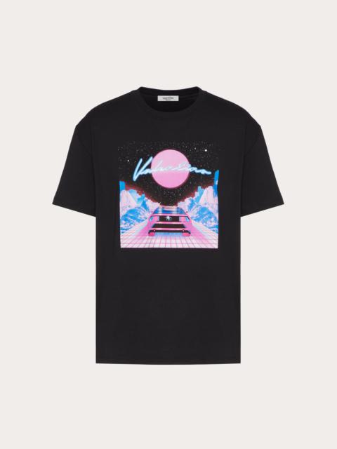 Valentino T-SHIRT WITH VIRTUAL RUNNER PRINT