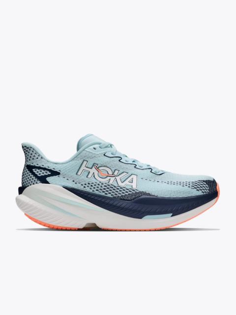 HOKA Women's Mach X 3 Shoes in Glimmering Blue/Varsity Navy