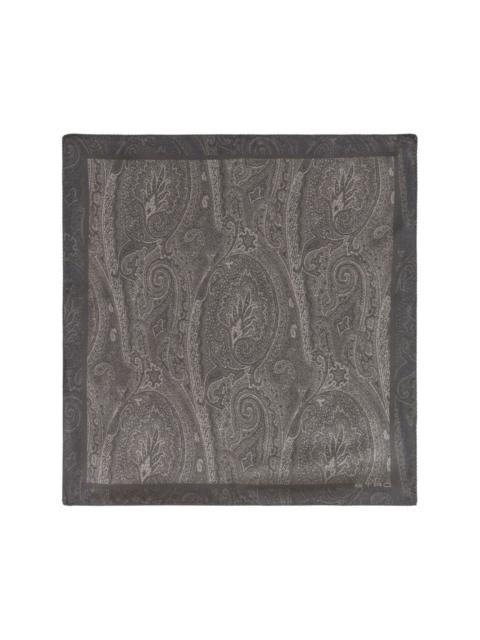 paisley-logo-print silk scarf