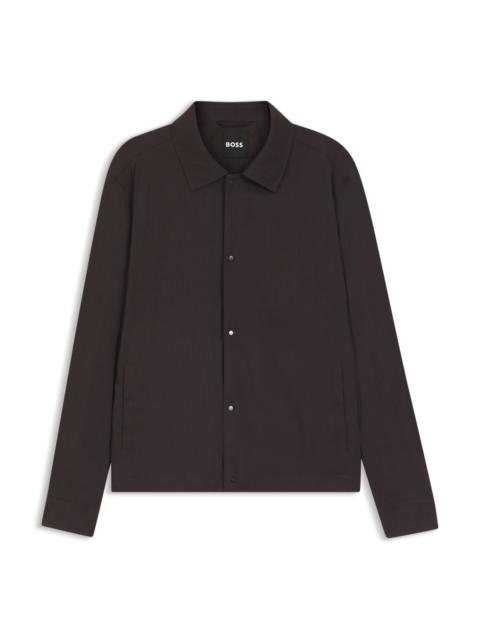BOSS RELAXED-FIT OVERSHIRT IN A LINEN BLEND