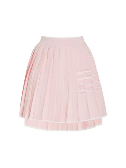 Thom Browne Pleated Cotton Mini Skirt pink