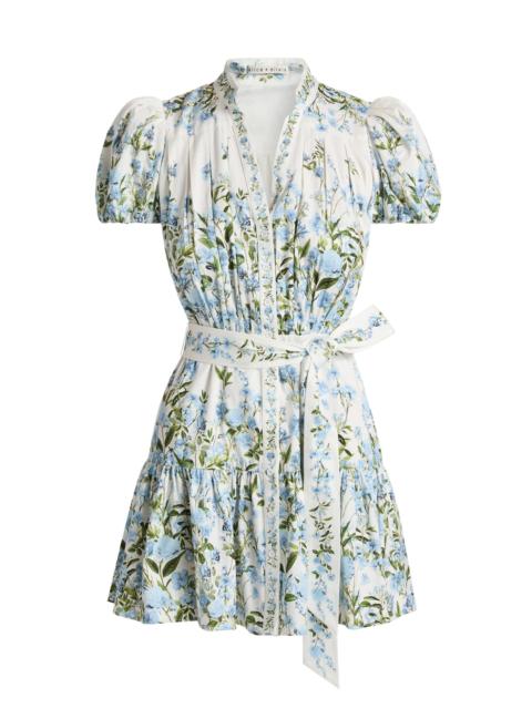 Alice + Olivia Women's Cora Floral Cotton Tiered Minidress - Fresh Air Carolina Blue