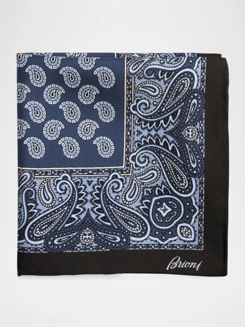 Brioni Men's Paisley Silk Pocket Square