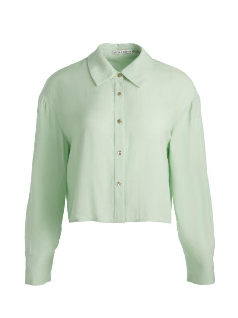Alice + Olivia FINELY CROPPED BUTTON DOWN