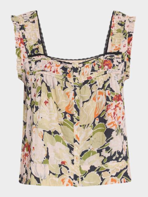 THE GREAT. The Victorian Pleated Tank Top