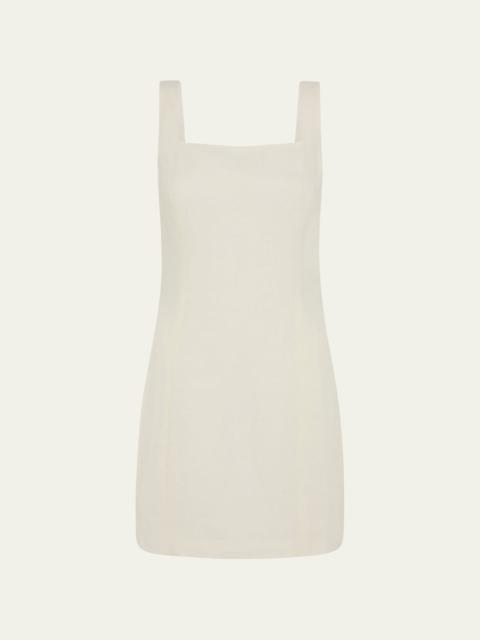 Linen Square-Neck Mini Dress