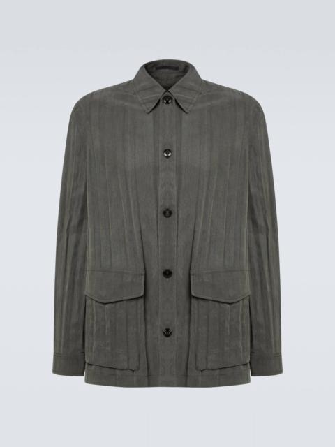 GIORGIO ARMANI Pleated canvas overshirt