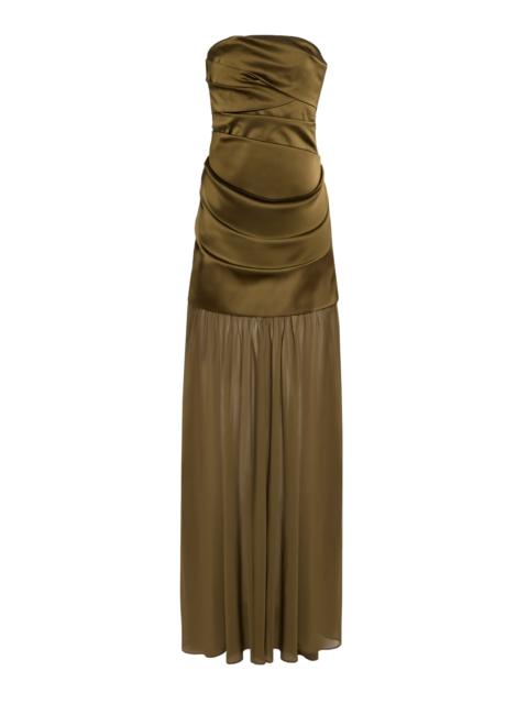 SIGNIFICANT OTHER Exclusive Tallie Convertible Satin Dress green