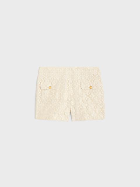 CELINE romy mini shorts in lace cotton