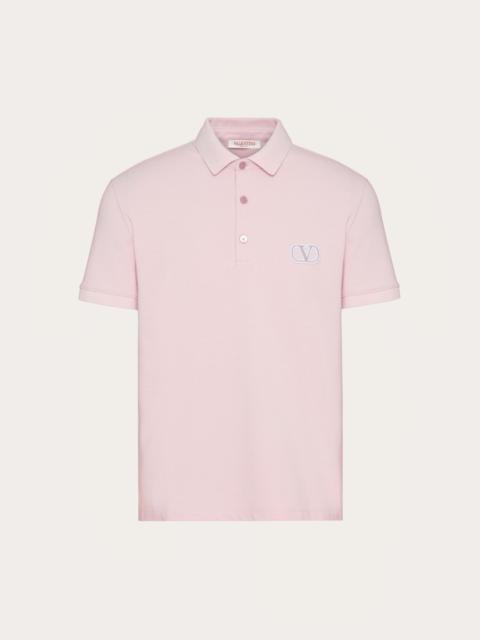 COTTON PIQUÉ POLO SHIRT WITH VLOGO SIGNATURE PATCH