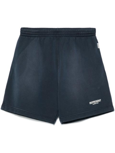 REPRESENT logo-print track shorts
