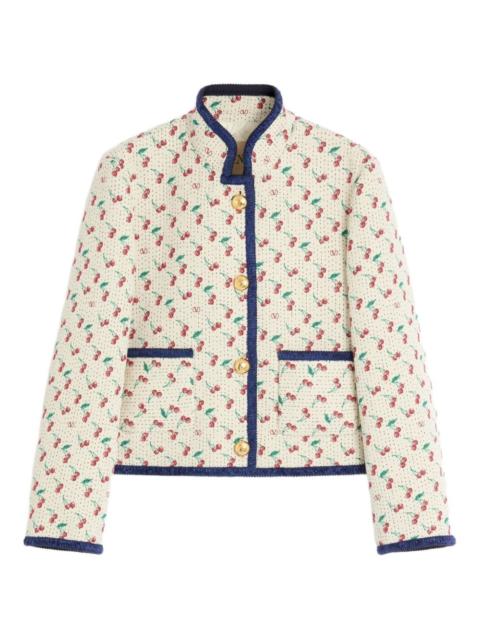 Valentino PADDED CABAN WITH CHERRYFIC PRINT JACQUARD