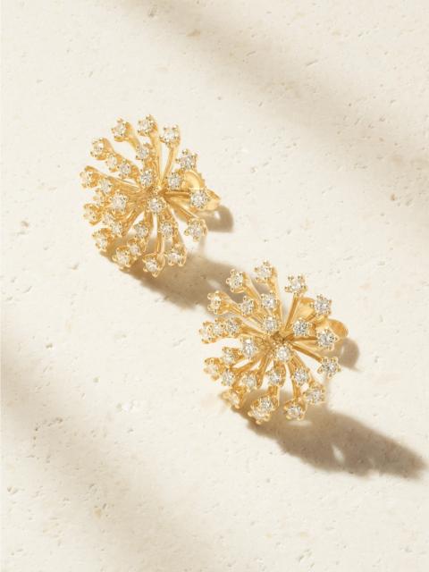 SYDNEY EVAN Burst Flower 14-karat Gold Diamond Earrings