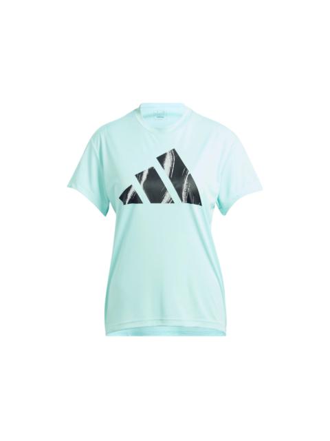 adidas adidas Women's Run It Brand Love T-Shirt Semi Flash Aqua