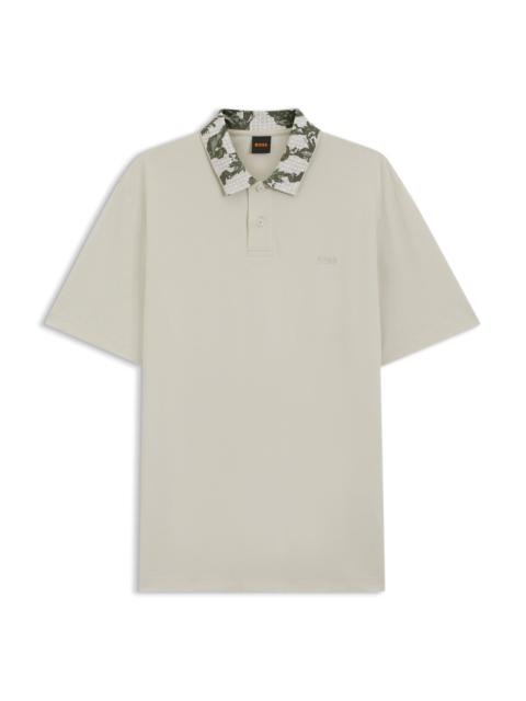 BOSS RELAXED-FIT POLO WITH JACQUARD COLLAR