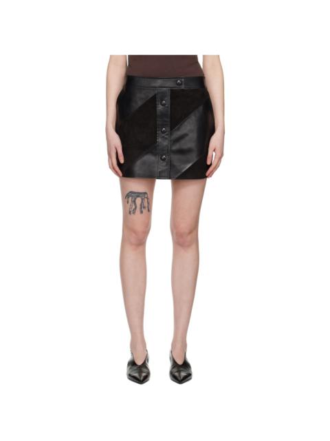 Black Seona Leather Miniskirt