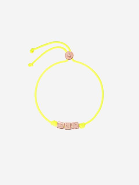 DoDo Gold Plated Silver Cube & Cord Bracelet