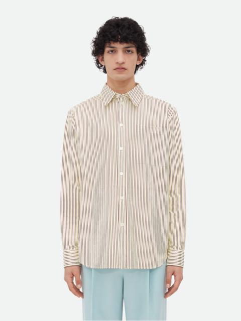 Bottega Veneta Printed Leather Striped Shirt