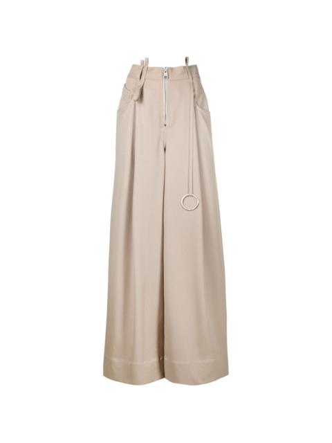 THE ATTICO embellished wide-leg wool trousers