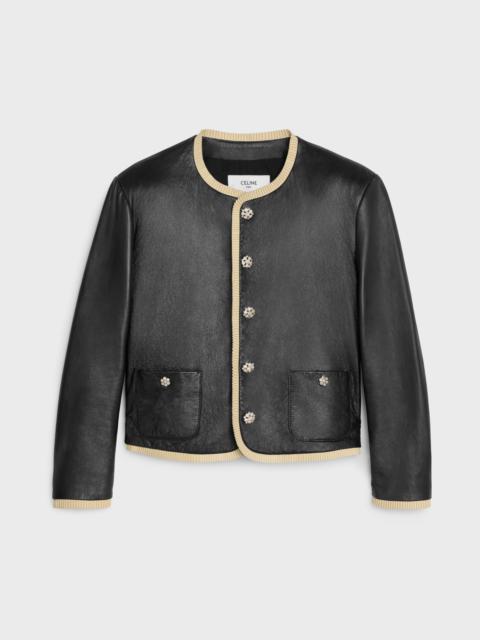 jacket with pure collar in soft lambskin