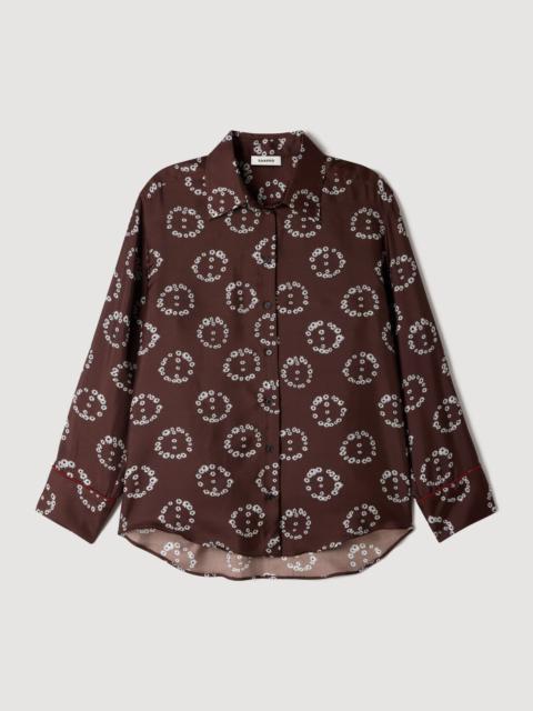 Sandro FLORAL PRINT SILK SHIRT