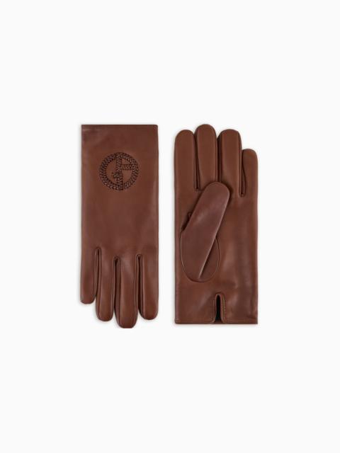 GIORGIO ARMANI Nappa 가죽 장갑 자수 로고