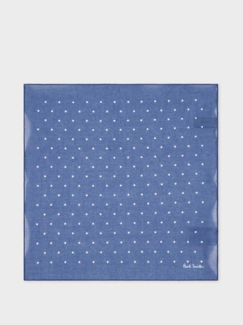 Paul Smith Blue Polka Dot Cotton Pocket Square