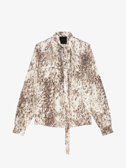 Givenchy BLOUSE IN SILK WITH SNOW LEOPARD PRINT AND LAVALLIERE
