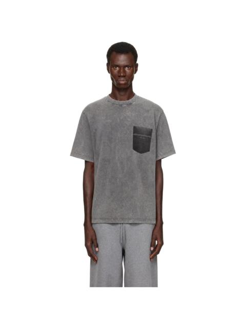 Alexander Wang Gray Short Sleeve Shadow Pocket T-shirt