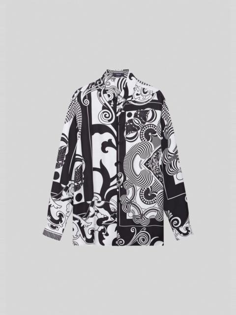 VERSACE Optical Virtus Print Silk Shirt