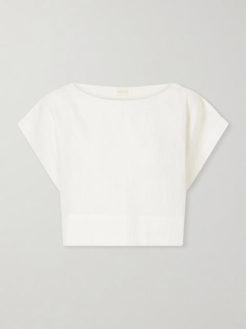 SUZIE KONDI Kori Cropped Linen Top
