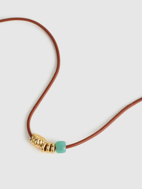 Madewell Semiprecious Charm Leather Choker Necklace