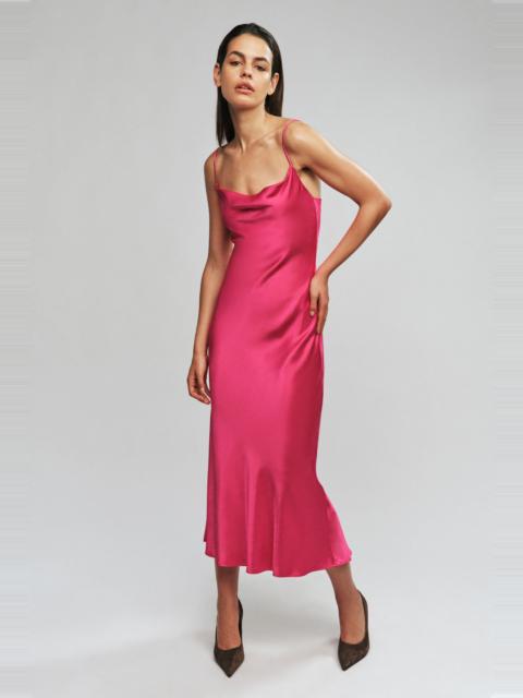 BARDOT Mirana Satin Slip Dress In Hot Pink