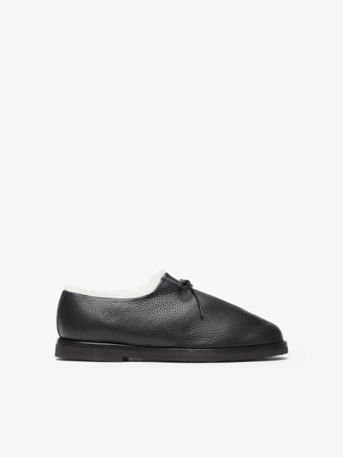 Mackintosh JACQUES SOLOVIÈRE BLACK SHEARLING SUEDE LACE-UP SHOES