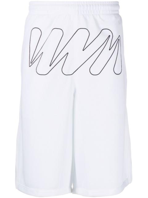 Off-White Wave Outl Diagonal mesh shorts